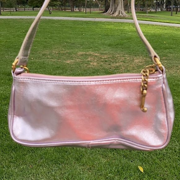 Y2K Juicy Couture BABY PINK SHOULDER BAG SATCHEL BAGUETTE PURSE BARBIE PINK - Picture 8 of 15